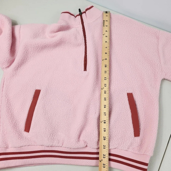 Zelos Pink & Rust Half Zip Jacket Size Medium Academic Sherpa Pullover NEW - Picture 10 of 11